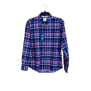 Natural Blue By Visitor Men's Navy Blue Flannel Shirt